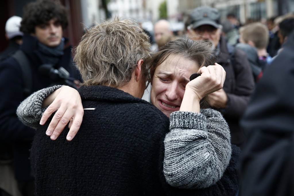 Outside Le Carillon cafe in Paris the morning after the attacks.