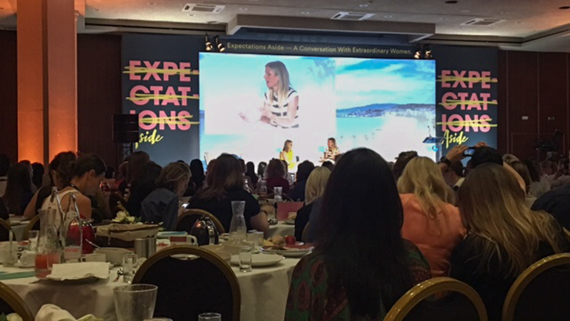 Katty Kay interviewing Gwyneth Paltrow at the IPG breakfast