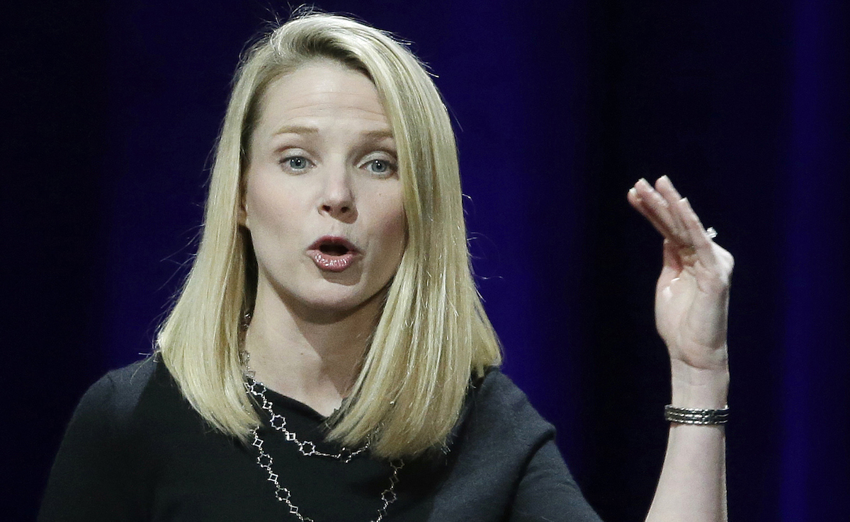 Yahoo President and CEO Marissa Mayer delivers the keynote address at the first-ever Yahoo Mobile Developer's Conference, in San Francisco. AP Photo/Eric Risberg, File