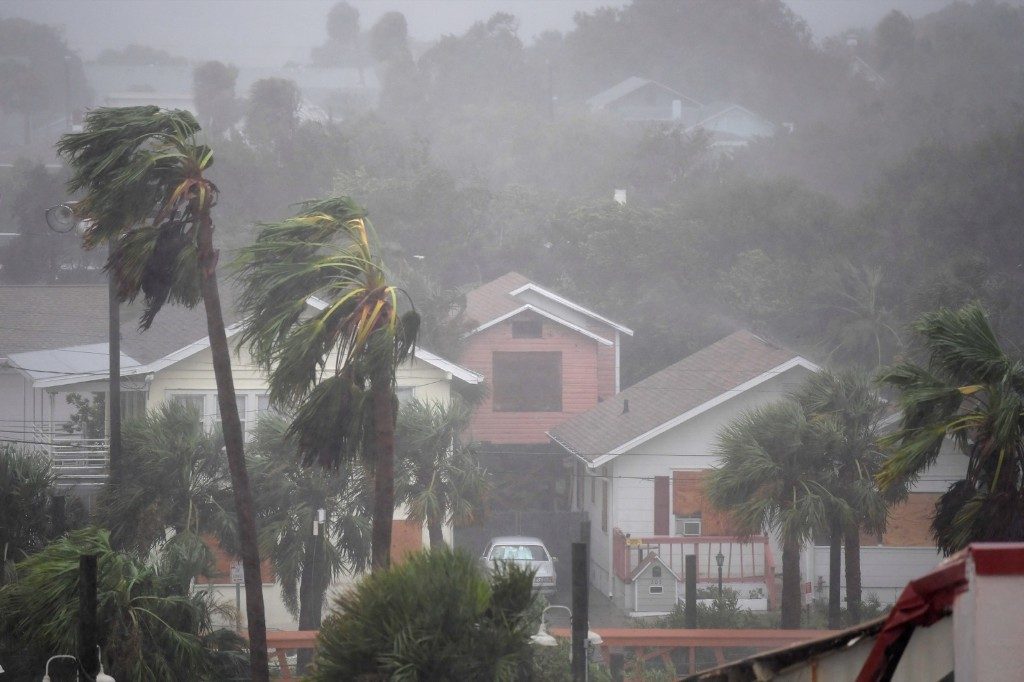 Rain batters homes as the eye of Hurricane Matthew passes Daytona Beach. REUTERS/Phelan Ebenhack