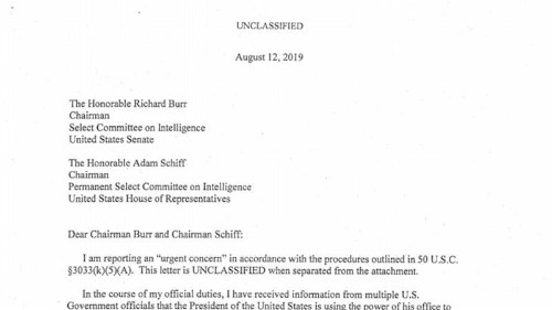 Read the redacted whistle-blower complaint involving Trump