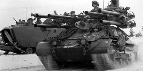 This 1950's infantry fighting vehicle had 6 M40 106mm recoilless rifles