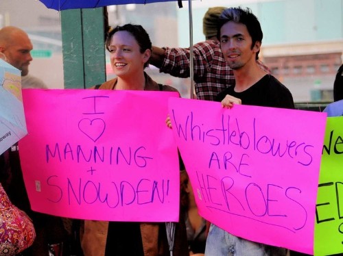 Rally Held In New York City Supporting 'Hero' NSA Whistleblower Edward Snowden