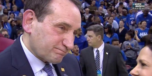 Coach K gave an emotional interview after Duke's narrow victory saying UCF was 'deserving of winning'