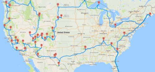 Here's the optimal route for visiting every national park in the lower 48