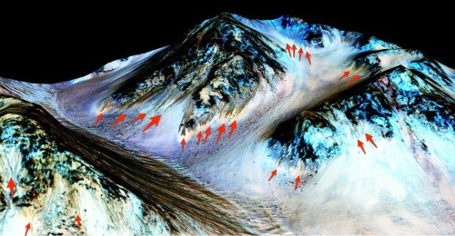 Jaw-dropping images give us a first glimpse of Mars' liquid water