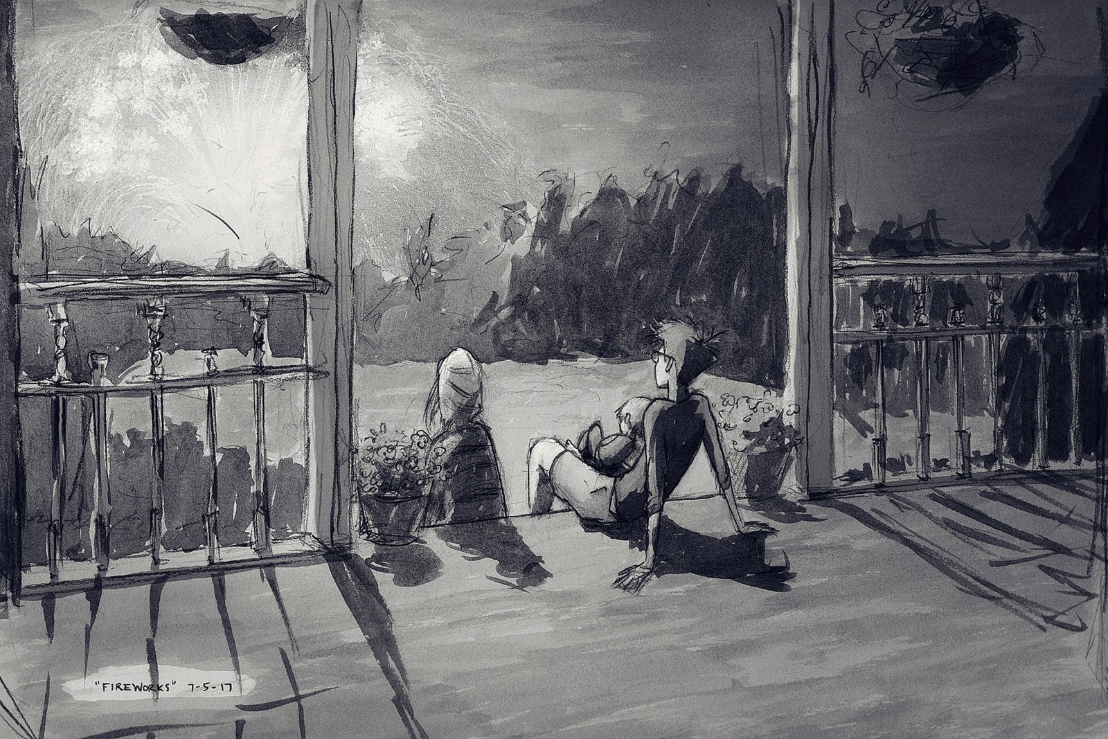 This Man's Drawings Of Life With His Wife And Kids Are So Sweet, You Might Tear Up