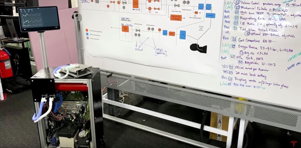 Tesla releases first video of its ventilator made out of car parts - Electrek