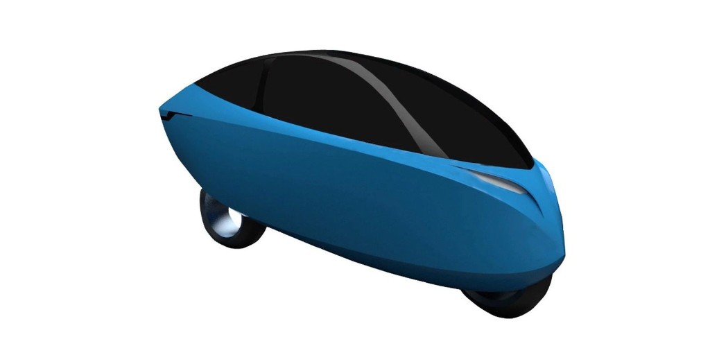 This odd-looking vehicle is reportedly Lightning's enclosed electric motorcycle - Electrek