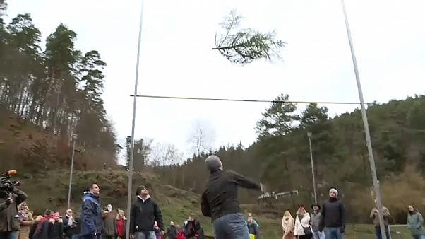Wer wirft den Weihnachtsbaum am weitesten? - Knut-WM in der Pfalz