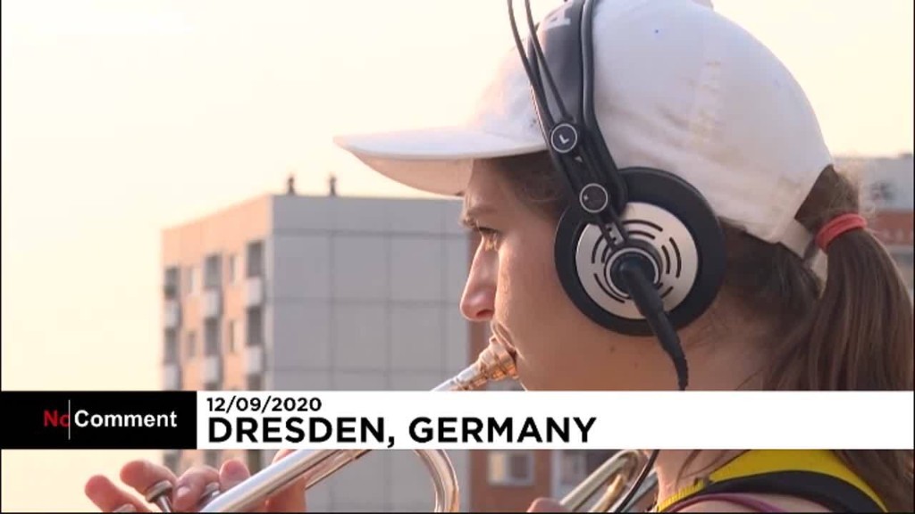 Germany: socially distanced rooftop symphonic concert