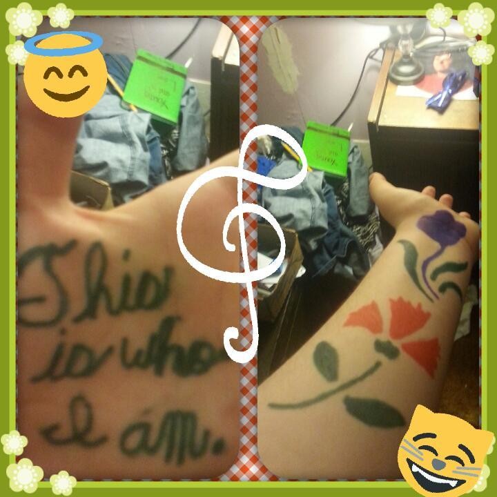 What do you think? I just got bored and drew on my arm pretty cool right? Please comment and let me know... Bye.