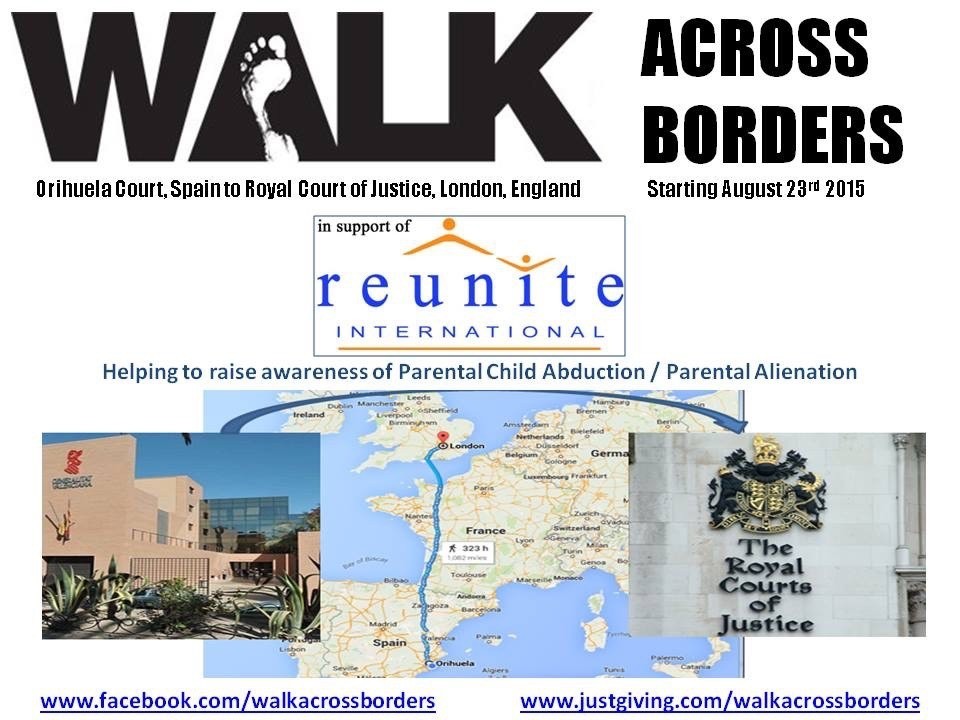 187 likes on my Walk Across Borders page. That's pretty amazing guys but it needs much more.. Please keep sharing and help me to raise awareness of parental child abduction and parental alienation. In 2014, the reunite international child abduction centre UK charity reported 17,000 calls through their advice line. Yes... 17,000 ! When you consider the size of the country, the size of the charity itself, I'm sure you can understand that this is just a tip of the iceberg as their main focus is international child abduction and retention issues.. Many other parents and children are alienated from each other without abduction.. Children are being emotionally abused by people that they should be able to trust the most... They go under the name of "parent" I am going to complete this challenge and want as much publicity as possible for doing so.. Not for me but for all parents, families and children who are so cruelly being kept apart by a broken system or alienated in the most heinous way.. As well as this... I want to make my own daughter even a fraction as proud of me as I am of her... Not one day goes by without her being in my mind and in my heart.. One more day closer xxxx www.facebook.com/walkacrossborders