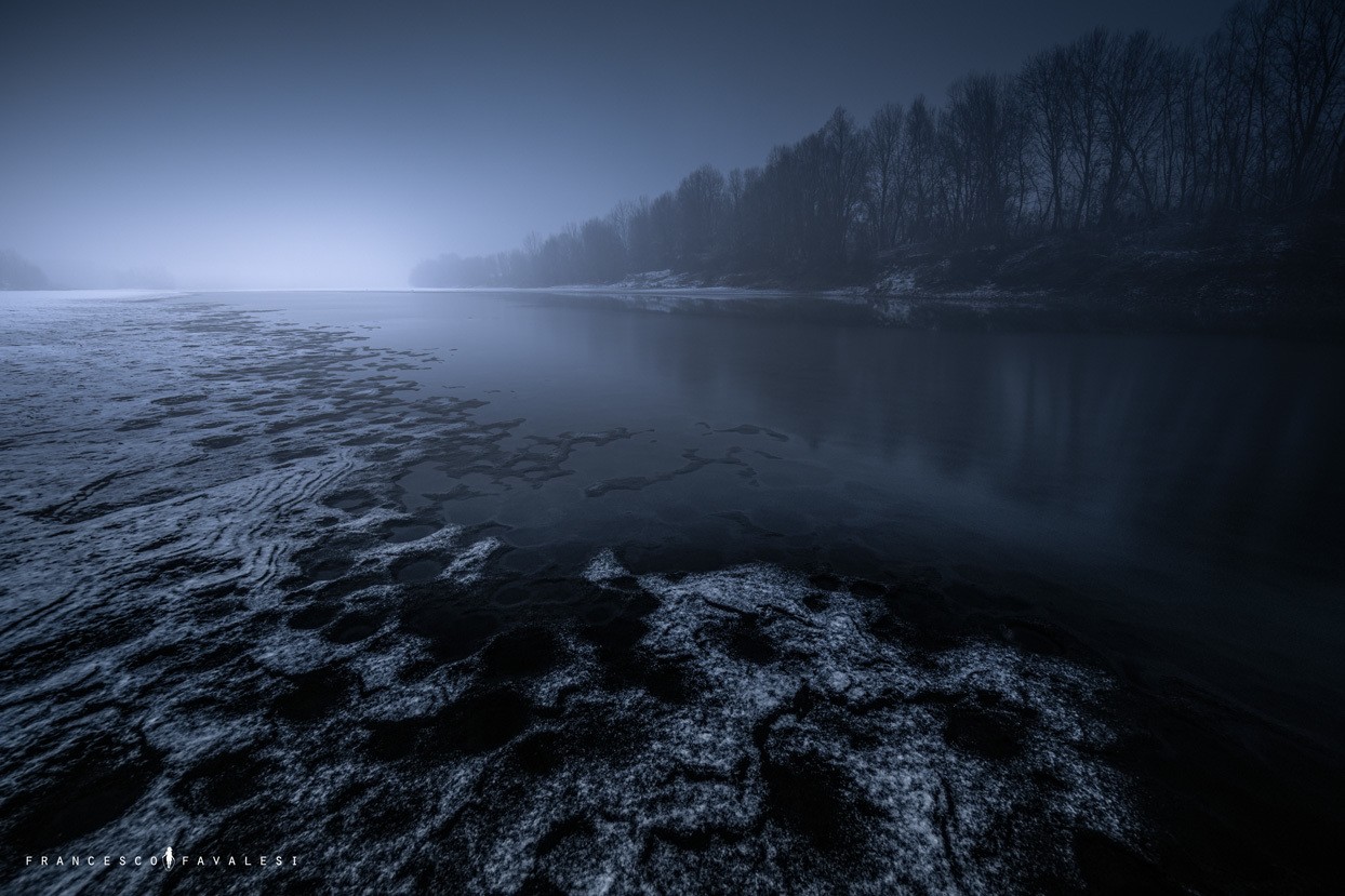 Crepuscolo invernale - fiume Po