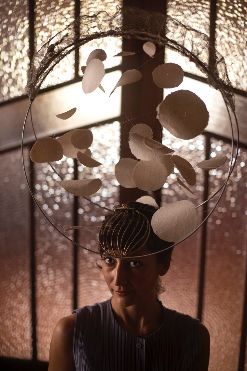 Hand made paper circles 'Talking hats' feeling fragile