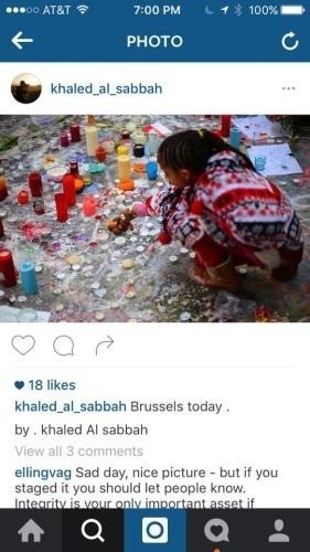 Staged picture from Brussels bombings prompts ethics debate