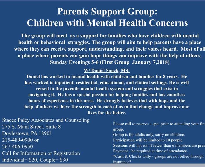 New support group in Doylestown, PA. Every Sunday.