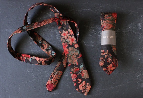 Handmade Botanical Necktie.
