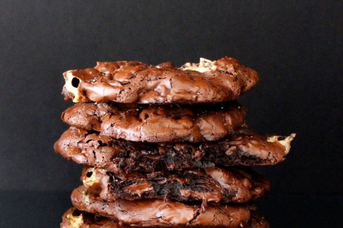Flourless Salted Hot Chocolate Cookies