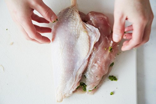How to Make Stuffed Roast Chicken Breast (or Turkey, or Duck) Without a Recipe