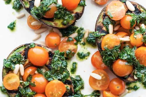 Grilled Avocado with Cherry Tomatoes and Herbs Recipe on Food52