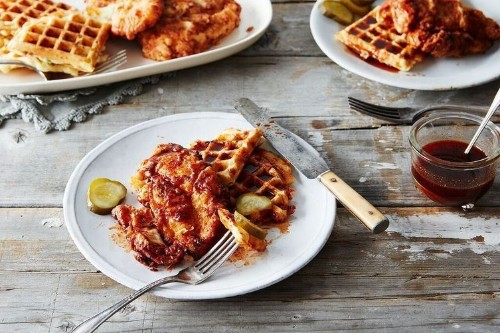 Hot Chicken & Jalapeño Bacon Cheddar Waffle