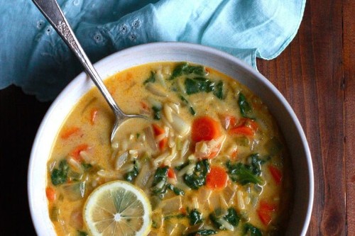 Lemon and Spinach Orzo Soup