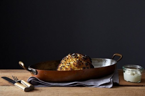 Alon Shaya's Whole Roasted Cauliflower and Whipped Goat Cheese