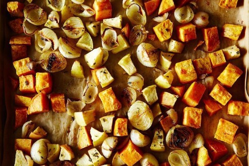 How to Make Roasted Sweet Potatoes, Apples, and Onions