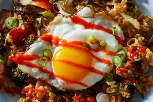 Easy Dinner Recipe for Bacon Rice (Pork) with Leftover Rice