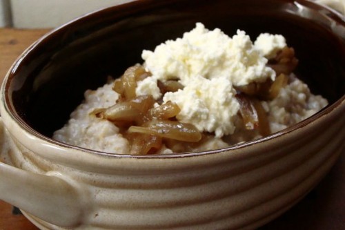 Caramelized Onion, Ricotta & Steel Cut Oats Recipe on Food52