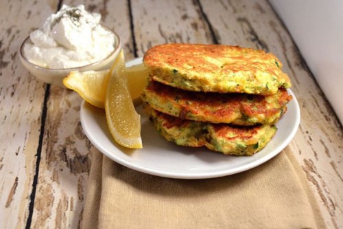Light-As-Air Chickpea and Zucchini Fritters ~ Lemon, Herbs and Yogurt