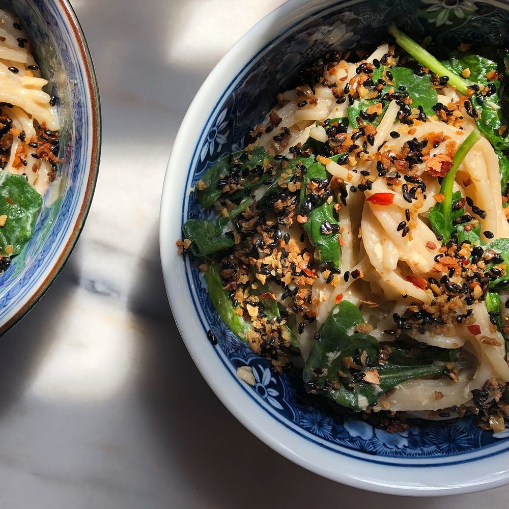 Miso-Ginger Noodles With Tuna & Spicy Sesame Crumbs Recipe on Food52