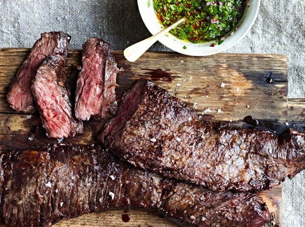 Grilling with Adam Rapoport: Skirt Steak with Chimichurri Sauce