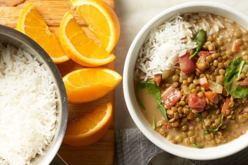 Slow-Cooker Indian-Spiced Lentils With Spinach