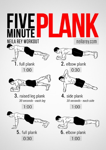 Visual Workout: Five-Minute Plank to Abs of Steel