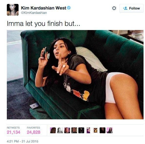Kim Kardashian Hilariously Inserted Herself Into Nicki Minaj And Taylor Swift's VMAs Twitter Fight