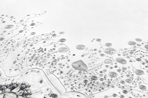 Artist Walks For Hours In Snowshoes To Create Sublime Snow Drawings