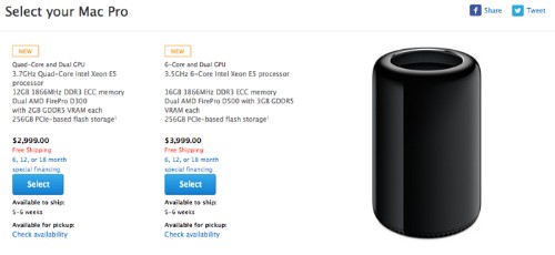 Apple's Mac Pro Shipping Estimates in U.S. Move to 5-6 Weeks