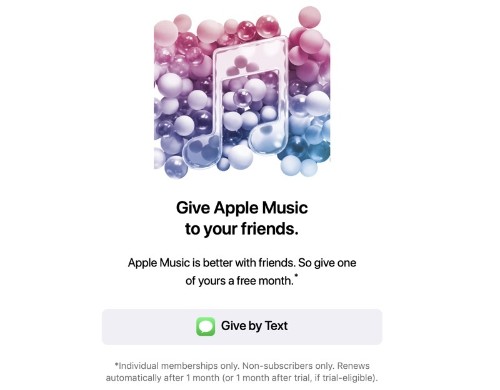 Apple Music Users Able to Gift a Month Subscription to a Friend