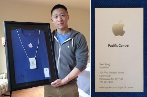 Former Apple Employee Sam Sung Auctioning Business Card and Uniform for Charity