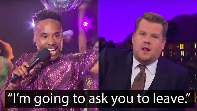 Billy Porter completely derails James Corden's interview with a spectacular entrance