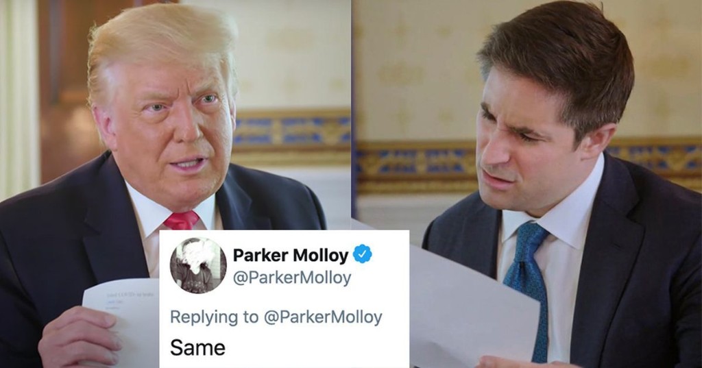 Journalist's gobsmacked reactions during Trump interview instantly becomes meme