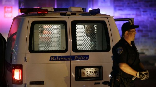 Baltimore police investigating questionable police van sign