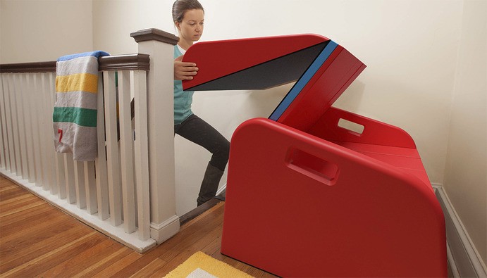 SlideRider Turns Boring Indoor Stairs into an Awesome Slide
