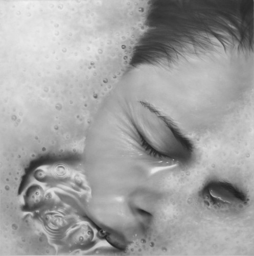 Photorealistic Drawings Created with Thin Layers of Graphite Dust Brushed on Paper