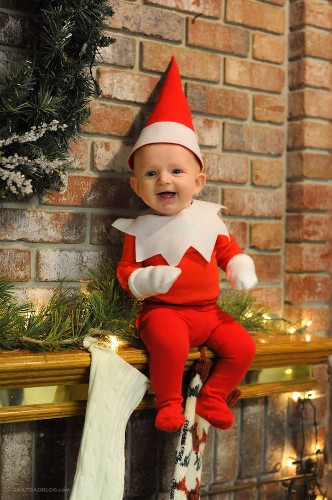 Dad Transforms His Adorable 4-Month-Old Son into a Real-Life Elf on the Shelf
