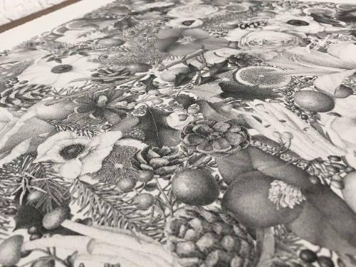 Artist Patiently Creates Complex Floral Drawing with 8 Million Stippled Dots