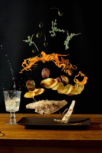Exciting Arrangements of Food Suspended in Mid-Air