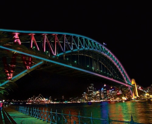 100,800 Colorful LED Lights on Sydney’s Harbour Bridge